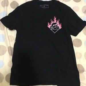 Pink + dolphins black tee